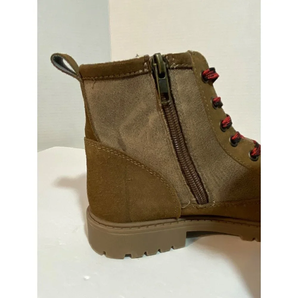 DayFive Ridge Faux‎ Suede Lace Up Fleece Lined Brown Boots Kids' Size 4